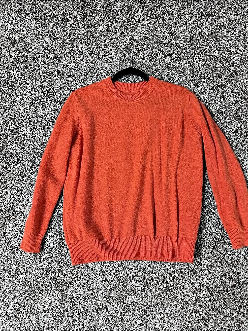 Orange Crewneck fuzzy Sweater Size Large